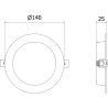 Mexen LDRR recessed LED downlight ceiling panel, 14 cm diameter, 9W, Neutral - 4000K, 990 lm, white - L210-014-0940-20