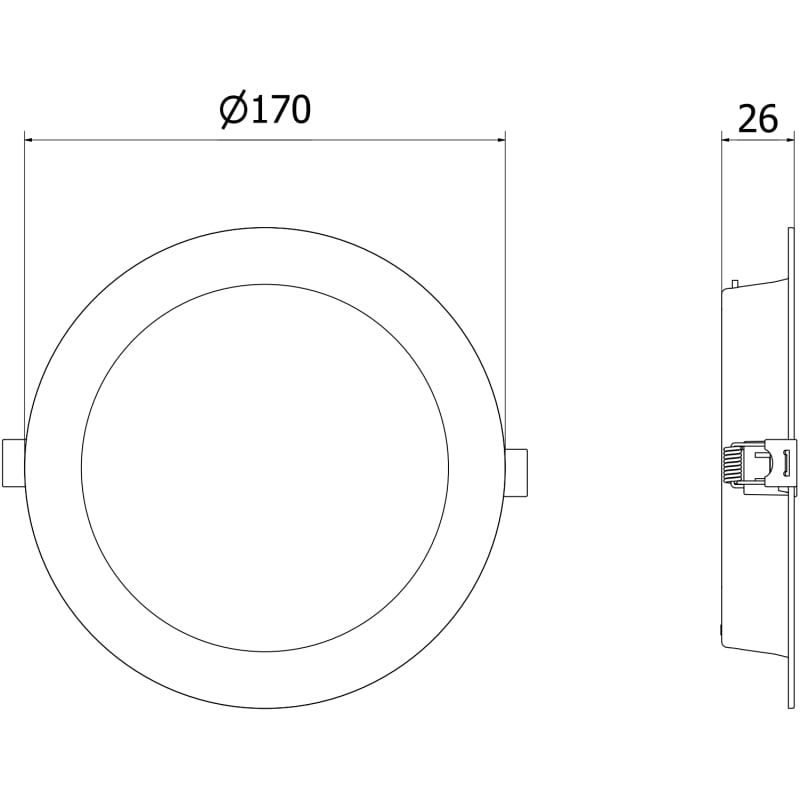 Mexen LDRR ceiling LED downlight panel recessed, diameter 17 cm, 12W, Cool - 6500K, 1320 lm, white - L210-017-1265-20