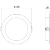 Mexen LDRR ceiling LED downlight panel recessed, diameter 17 cm, 12W, Cool - 6500K, 1320 lm, white - L210-017-1265-20