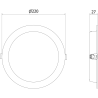 Mexen LDRR recessed LED downlight ceiling panel, 22 cm, 18W, Cool - 6500K, 1980 lm, white - L210-022-1865-20