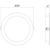 Mexen LDRR recessed LED downlight ceiling panel, 22 cm diameter, 18W, Cold - 6500K, 1440 lm, black - L210-022-1865-70