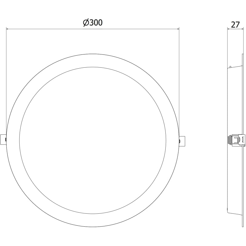 Mexen LDRR Ceiling Panel Downlight Recessed LED 30 cm, 24W, Neutral - 4000K, 1920 lm, Black - L210-030-2440-70