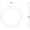 Mexen LDRR recessed LED downlight ceiling panel, 30 cm diameter, 24W, Cool - 6500K, 1920 lm, black - L210-030-2465-70