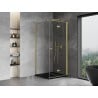 Mexen Mist-F right folding shower cabin 90 x 90 cm, transparent, brushed gold - 8A6T-090-090-55-00-P