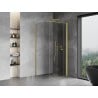 Mexen Mist-F right folding shower cabin 90 x 90 cm, transparent, brushed gold - 8A6T-090-090-55-00-P