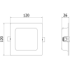 Mexen LDRR LED Downlight Ceiling Panel Recessed 12 x 12 cm, 6W, Neutral - 4000K, 390 lm, black - L211-012-0640-70