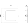 Mexen LDRR ceiling panel LED downlight recessed 14 x 14 cm, 9W, Cool - 6500K, 990 lm, white - L211-014-0965-20