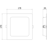 Mexen LDRR LED Downlight Ceiling Panel Recessed 17 x 17 cm, 12W, Neutral - 4000K, 1320 lm, Black - L211-017-1240-70