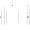 Mexen LDRR recessed LED downlight ceiling panel 17 x 17 cm, 12W, Cool - 6500K, 1320 lm, white - L211-017-1265-20