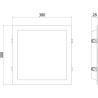 Mexen LDRR LED Downlight Ceiling Panel, Recessed 30 x 30 cm, 24W, Neutral - 4000K, 1920 lm, Black - L211-030-2440-70