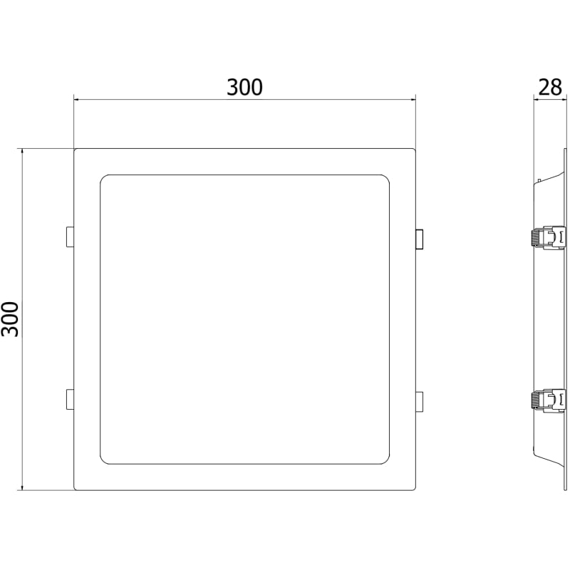Mexen LDRR ceiling panel recessed LED downlight 30 x 30 cm, 24W, Cold - 6500K, 1920 lm, black - L211-030-2465-70