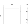 Mexen LDRR ceiling panel recessed LED downlight 30 x 30 cm, 24W, Cold - 6500K, 1920 lm, black - L211-030-2465-70