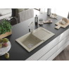 Mexen Pablo granite sink 1-bowl with drainer and kitchen faucet Rita, beige - 6510-69-670300-00