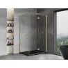 Mexen Mist-F folding shower cabin right 80 x 100 cm, transparent, brushed gold - 8A6T-080-100-55-00-P