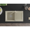 Mexen Pablo 1-bowl granite sink with drainer and Rita kitchen faucet, beige - 6510-69-670300-69