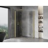 Mexen Mist-F Duo foldable shower cabin left 100 x 80 cm, transparent, brushed gold - 8A6-100L-080P-55-00