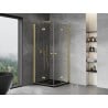 Mexen Mist-F Duo Folding Shower Cabin 90 x 90 cm, Transparent, Brushed Gold - 8A6-090L-090P-55-00