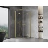 Mexen Mist-F Duo folding shower cabin 100 x 100 cm, transparent, brushed gold - 8A6-100L-100P-55-00