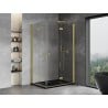 Mexen Mist-F Duo right folding shower cabin 70 x 85 cm, transparent, brushed gold - 8A6-070L-085P-55-00