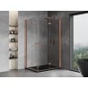 Mexen Mist-F Duo folding shower enclosure right 70 x 100 cm, transparent, brushed copper - 8A6-070L-100P-65-00