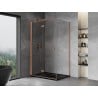 Mexen Mist-F folding shower enclosure left 100 x 85 cm, transparent, brushed copper - 8A6T-100-085-65-00-L