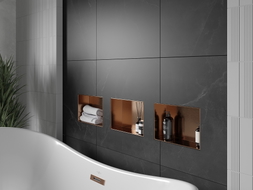 Mexen X-Wall-NR niche shelf without flange 30 x 20 cm, brushed copper - 19C1302010