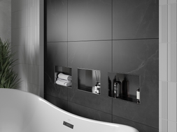Mexen X-Wall-NR recessed shelf without flange 30 x 20 cm, brushed gun gray - 19E1302010