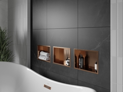 Mexen X-Wall-R niche shelf with flange 30 x 20 cm, brushed copper - 19C0302010