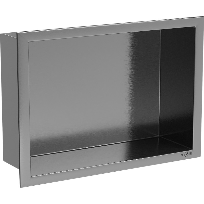Mexen X-Wall-R recessed shelf with flange 30 x 20 cm, brushed gun gray - 19E0302010