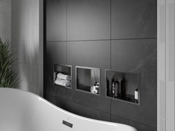 Mexen X-Wall-R recessed shelf with flange 30 x 20 cm, brushed gun gray - 19E0302010
