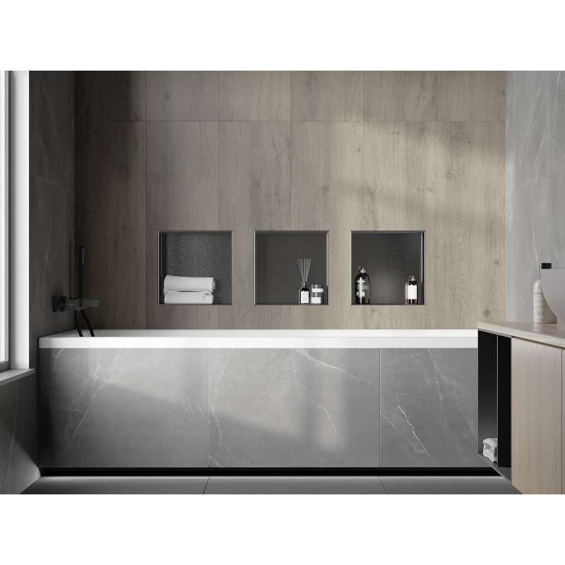 Mexen X-Wall-NR recess shelf without flange 30 x 30 cm, brushed gun gray - 19E1303010
