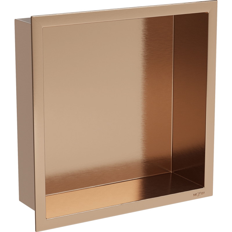 Mexen X-Wall-R recessed shelf with flange 30 x 30 cm, brushed copper - 19C0303010