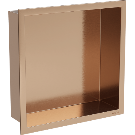 Mexen X-Wall-R recessed shelf with flange 30 x 30 cm, brushed copper - 19C0303010