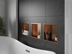 Mexen X-Wall-R recessed shelf with flange 30 x 30 cm, brushed copper - 19C0303010