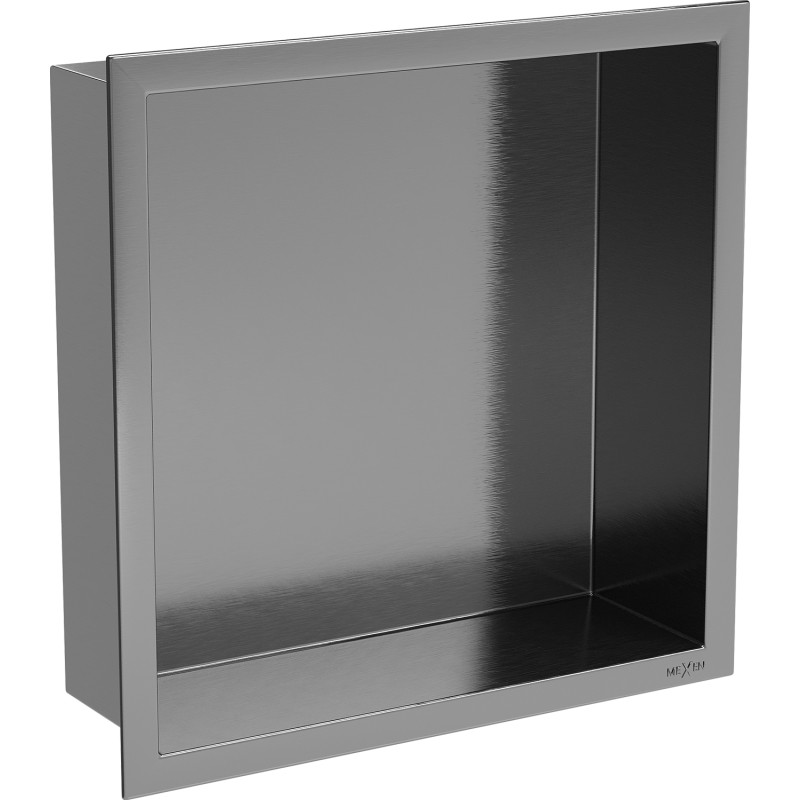 Mexen X-Wall-R recessed shelf with flange 30 x 30 cm, brushed gun gray - 19E0303010