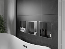 Mexen X-Wall-R recessed shelf with flange 30 x 30 cm, brushed gun gray - 19E0303010