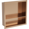 Mexen X-Wall-R recessed shelf with flange and shelf 30 x 30 cm, brushed copper - 19C0303010S