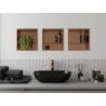 Mexen X-Wall-R recessed shelf with flange and shelf 30 x 30 cm, brushed copper - 19C0303010S