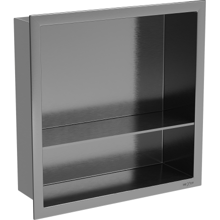 Mexen X-Wall-R recessed shelf with flange and shelf 30 x 30 cm, brushed gun gray - 19E0303010S