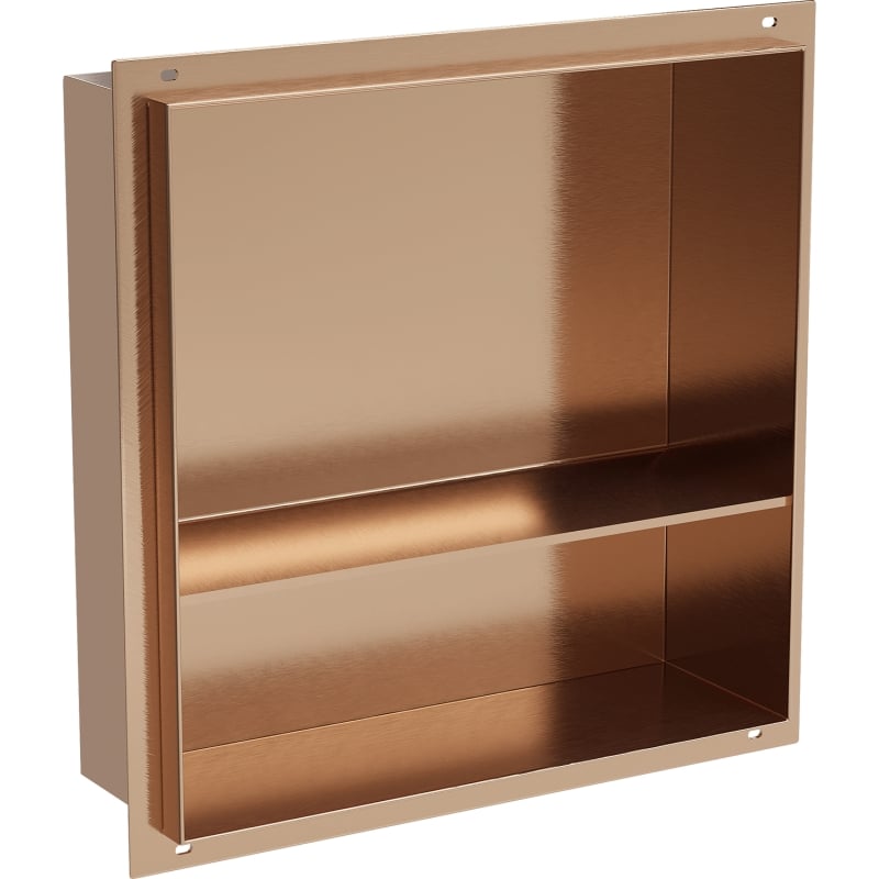 Mexen X-Wall-NR recessed shelf without flange with shelf 30 x 30 cm, brushed copper - 19C1303010S