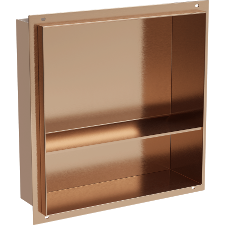 Mexen X-Wall-NR recessed shelf without flange with shelf 30 x 30 cm, brushed copper - 19C1303010S