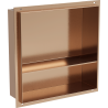 Mexen X-Wall-NR recessed shelf without flange with shelf 30 x 30 cm, brushed copper - 19C1303010S