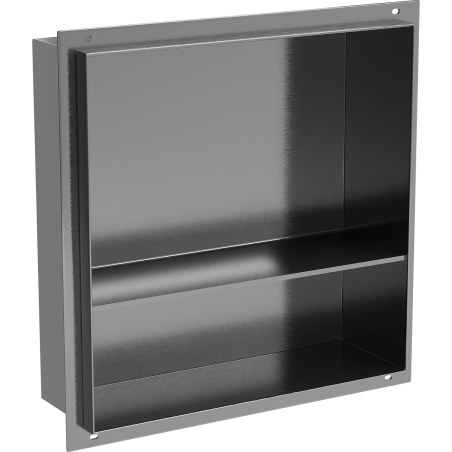 Mexen X-Wall-NR niche shelf without flange with 30 x 30 cm shelf, gun gray brushed - 19E1303010S