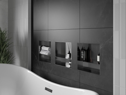 Mexen X-Wall-NR niche shelf without flange with 30 x 30 cm shelf, gun gray brushed - 19E1303010S