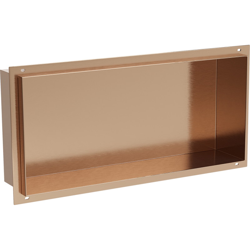 Mexen X-Wall-NR recessed shelf without flange 45 x 20 cm, brushed copper - 19C1452010