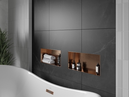 Mexen X-Wall-NR recessed shelf without flange 45 x 20 cm, brushed copper - 19C1452010