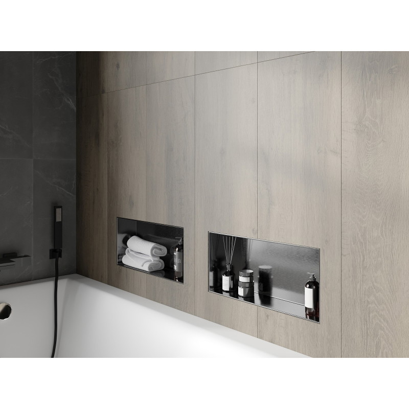 Mexen X-Wall-NR recess shelf without flange 45 x 20 cm, gun gray brushed - 19E1452010