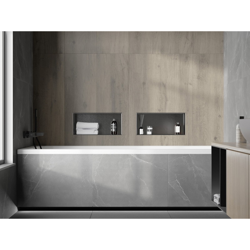 Mexen X-Wall-NR recess shelf without flange 45 x 20 cm, gun gray brushed - 19E1452010