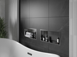 Mexen X-Wall-R recessed shelf with flange 45 x 20 cm, brushed gun gray - 19E0452010