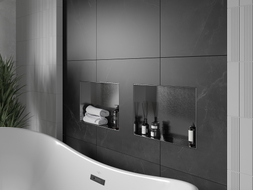 Mexen X-Wall-NR recessed shelf without flange 45 x 30 cm, brushed gun gray - 19E1453010